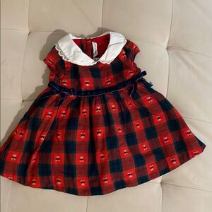 Janie & Jack Red and Blue Plaid Dress with White Collar Baby dress size 3M